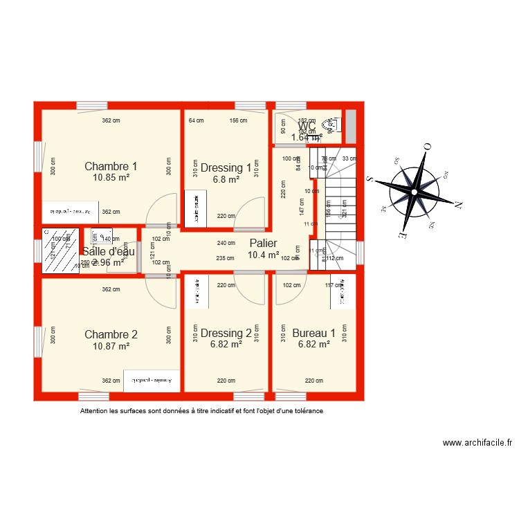 BI 5991 étage 1 côté. Plan de 0 pièce et 0 m2