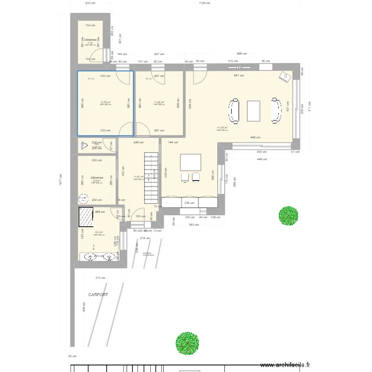 permis 2 stella 3. Plan de 8 pièces et 98 m2