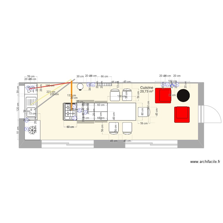 Cuisine . Plan de 0 pièce et 0 m2