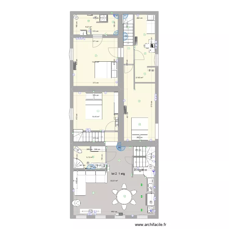 sci 1 etg lot 2 et 3 elec  . Plan de 