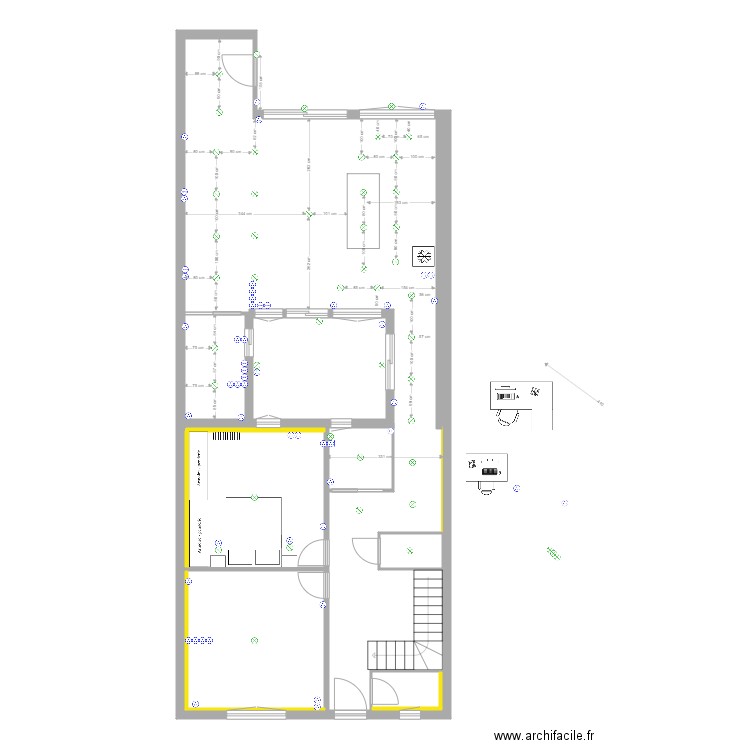 Plan Elec total v2. Plan de 7 pièces et 121 m2