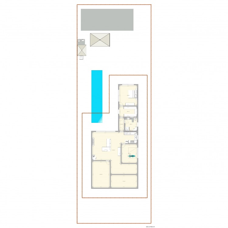 Rdc 17x50. Plan de 0 pièce et 0 m2