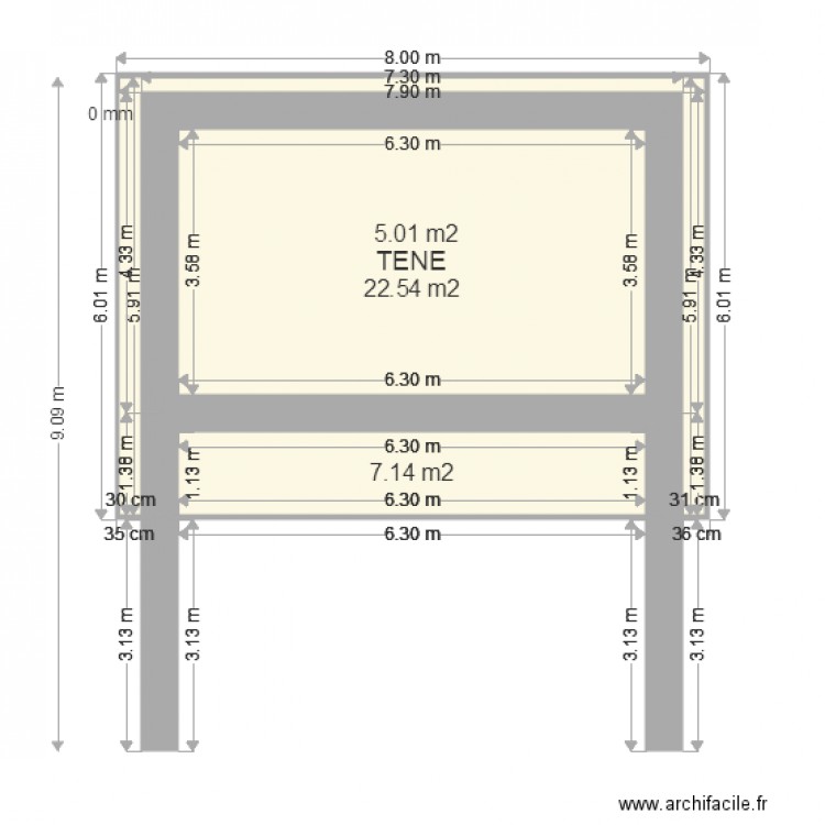 tenee 2. Plan de 0 pièce et 0 m2