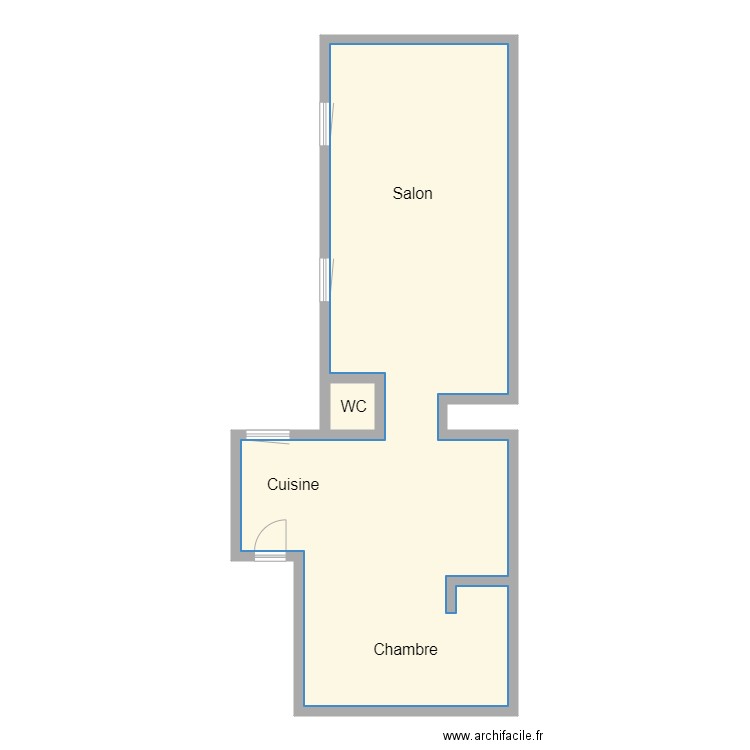 RPAL21ERO4354sainte. Plan de 2 pièces et 82 m2