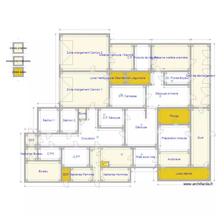 DESTANG 000 zones sales et propres. Plan de 