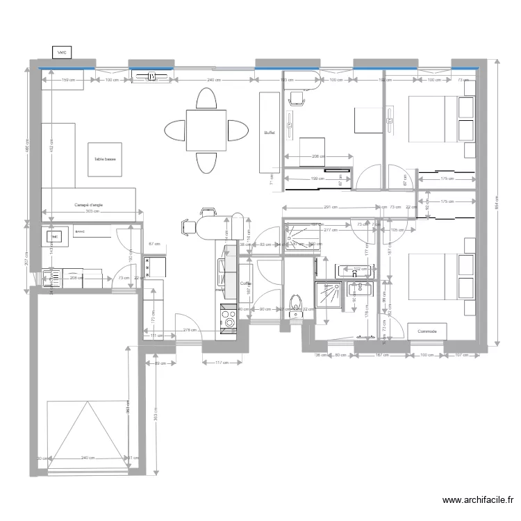 MAISON R DU F  ind 0 avec meubles. Plan de 