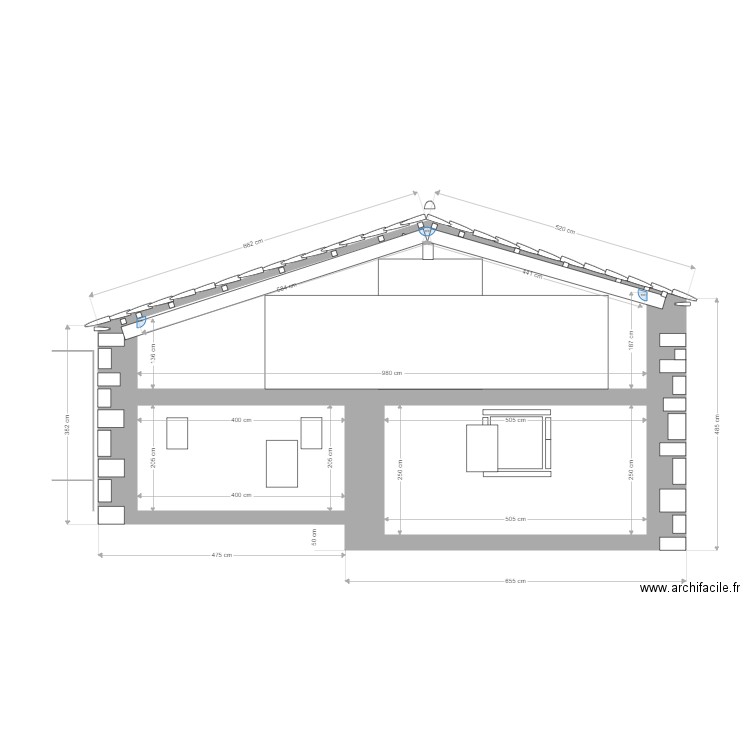 BERGERIE PIGNON OUEST 13. Plan de 3 pièces et 44 m2