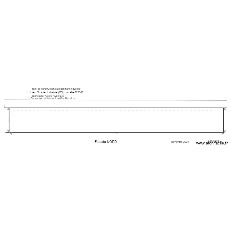 facade nord a4. Plan de 