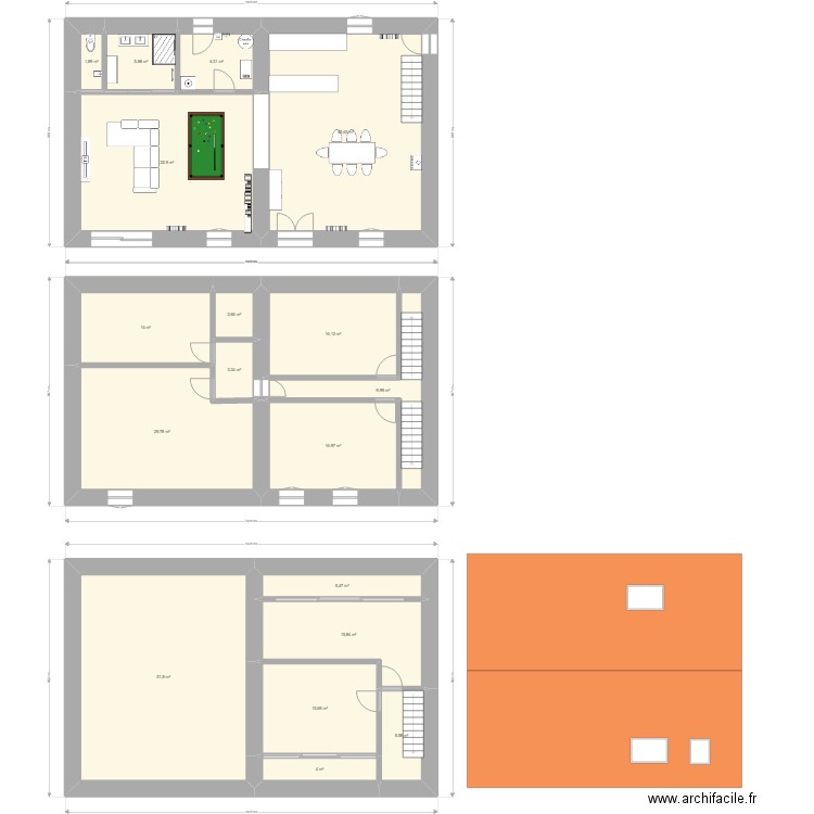 lolif. Plan de 18 pièces et 287 m2