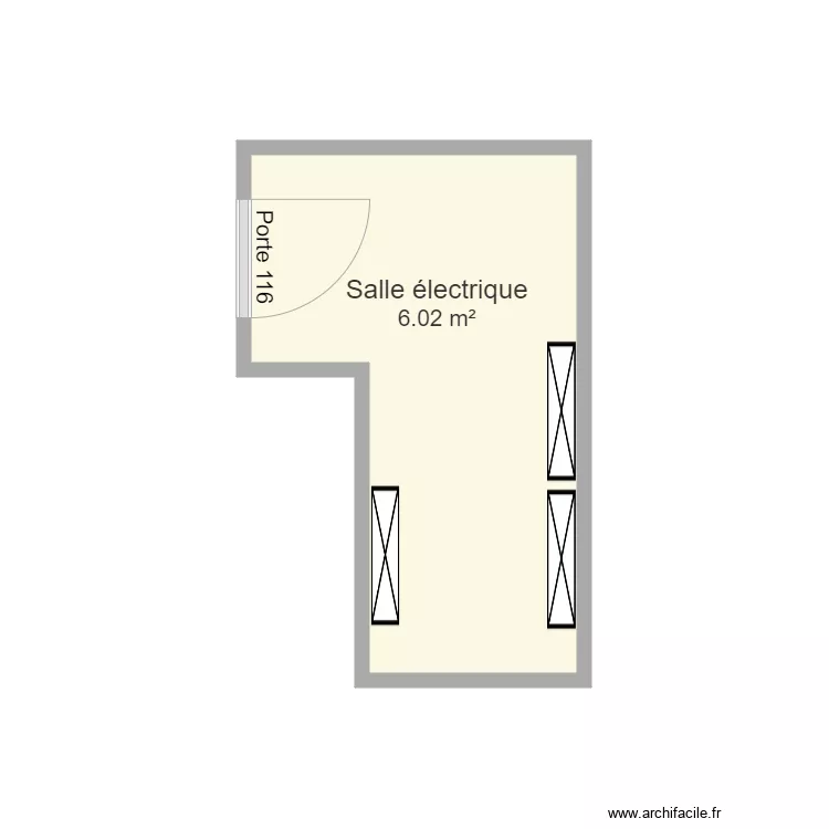 Salle &eacute;lectrique  SS1 116 g gym. Plan de 