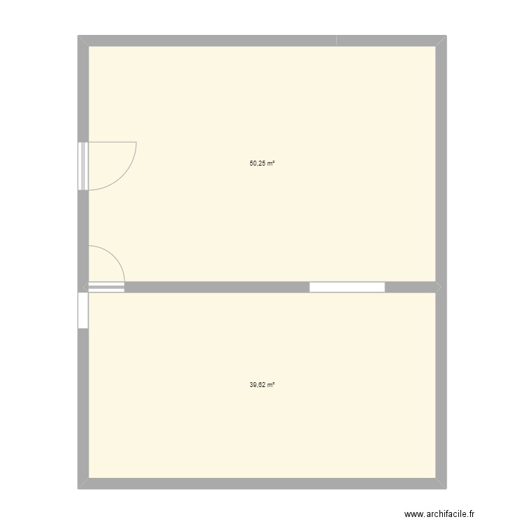 plan bureau 1. Plan de 2 pièces et 90 m2