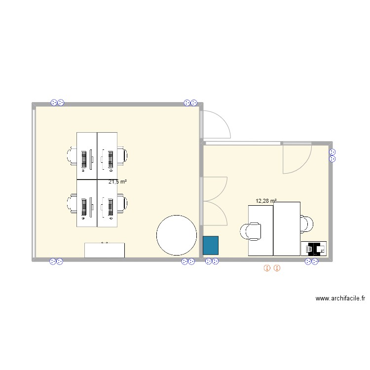 Anglet. Plan de 2 pièces et 34 m2