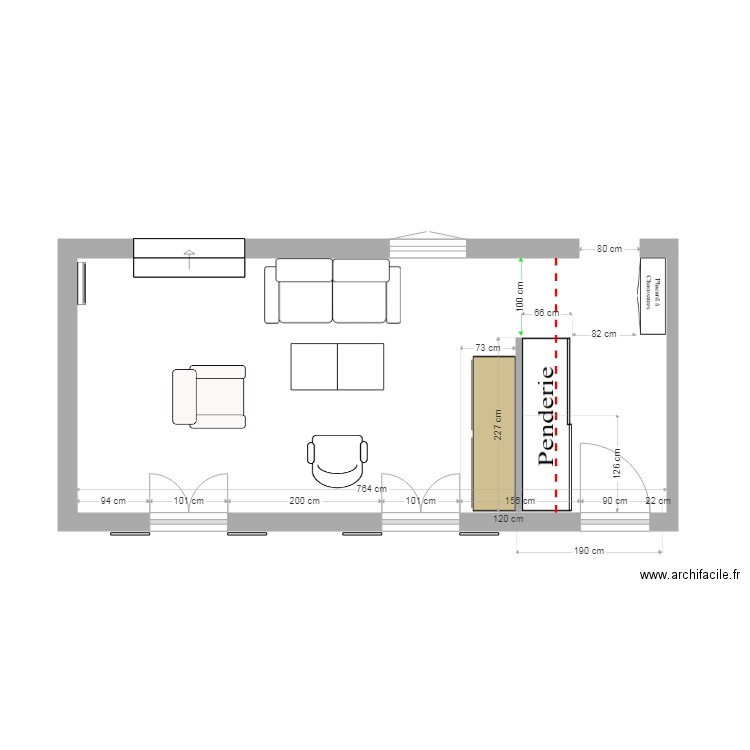 Salon et entrée V3 respect ferme. Plan de 0 pièce et 0 m2