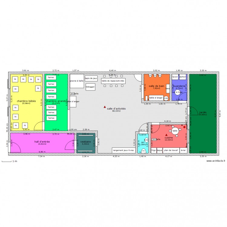 plan creche les ouistitis. Plan de 0 pièce et 0 m2