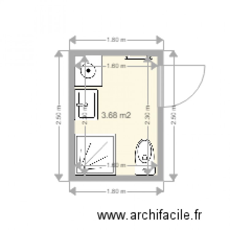 sdb studio. Plan de 0 pièce et 0 m2