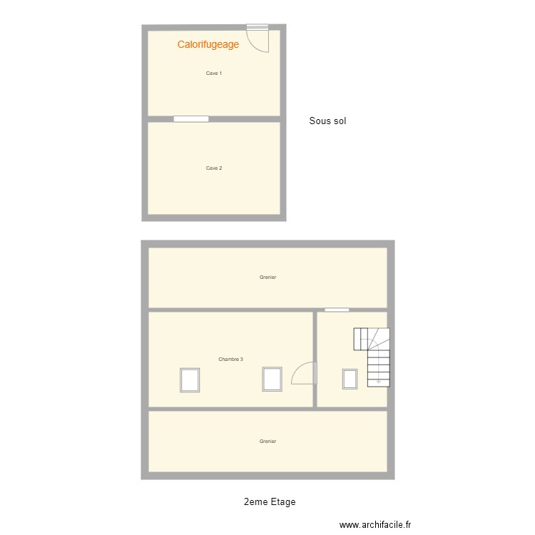 Croquis SCHAFF Etage et sous sol. Plan de 0 pièce et 0 m2