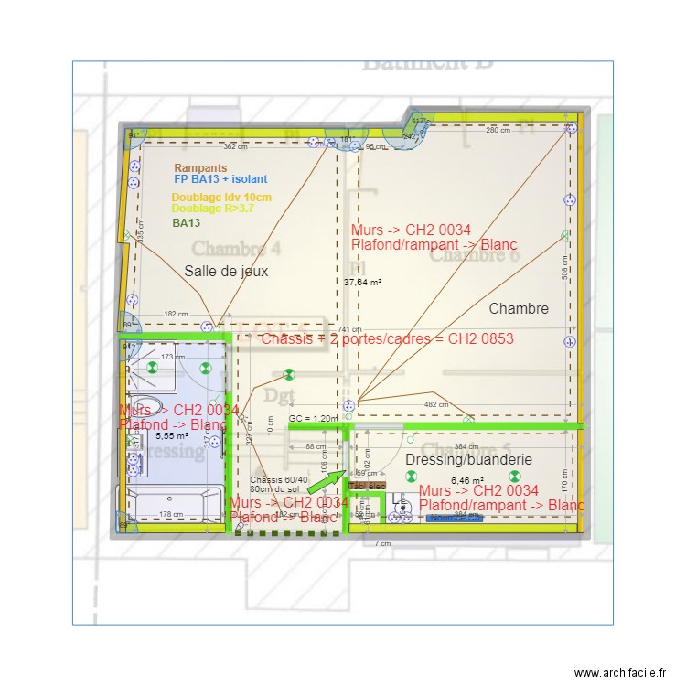 combles. Plan de 0 pièce et 0 m2