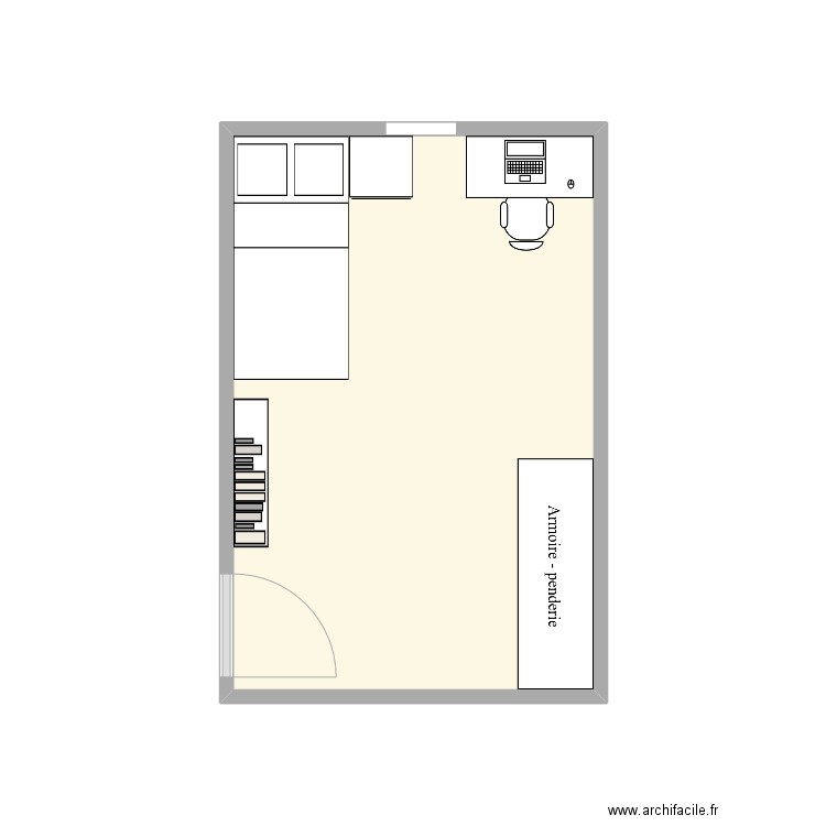 Chambre Nord Est Margaux. Plan de 1 pièce et 12 m2