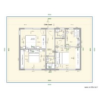 Chambres 6 x 9 mètres étage simulation côté ouest situé à l'étage, escalier à ajouter