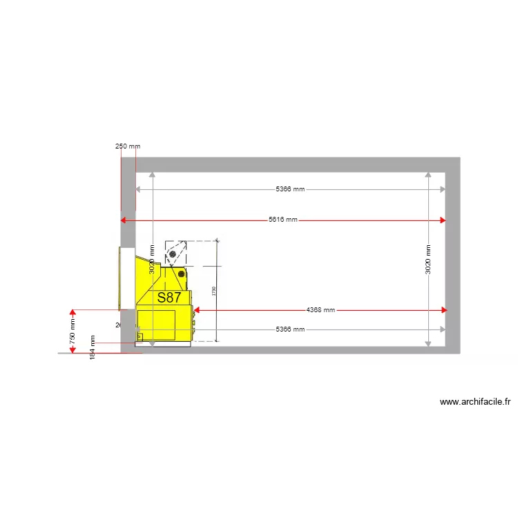 COUPE PROJET GROSSETO S87. Plan de 