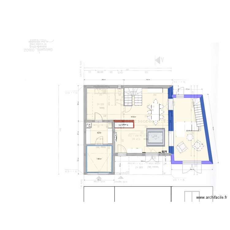 Extension Maison + avancée 2301. Plan de 13 pièces et 175 m2