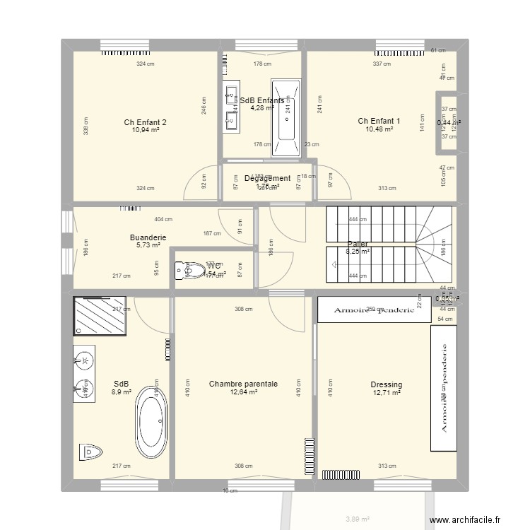 Maison Colombes V cuisine presque ilot. Plan de 23 pièces et 155 m2