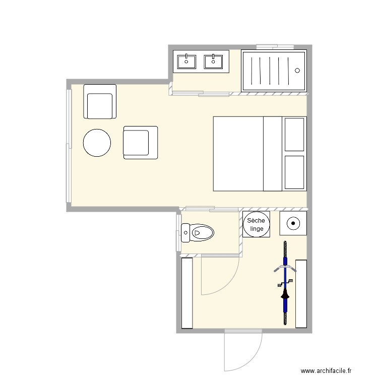 garage 2. Plan de 4 pièces et 21 m2