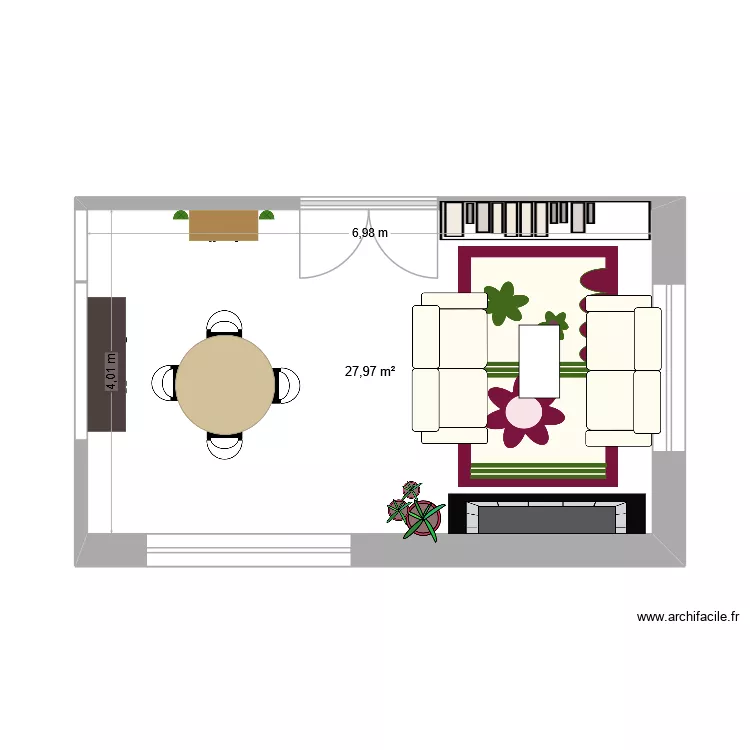 Plan projet. Plan de 1  et 28 m²
