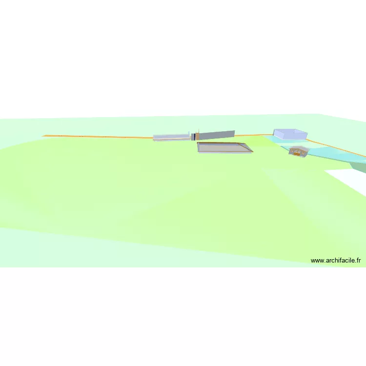 3D Abris + toitures + cabane. Plan de 4  et 267 m²