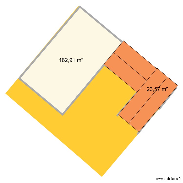 idrpo. Plan de 2 pièces et 206 m2