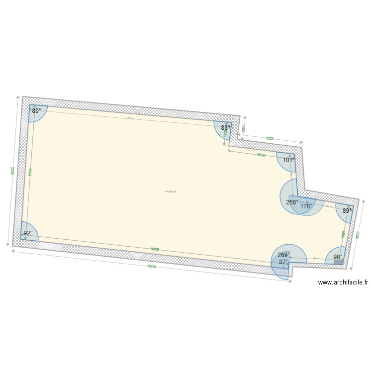 cadastre. Plan de 1 pièce et 142 m2