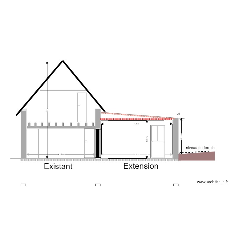 extension living V5 coupe AA. Plan de 0 pièce et 0 m2