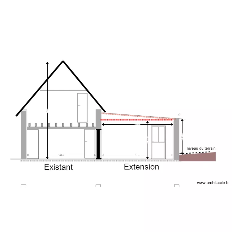 extension living V5 coupe AA. Plan de 