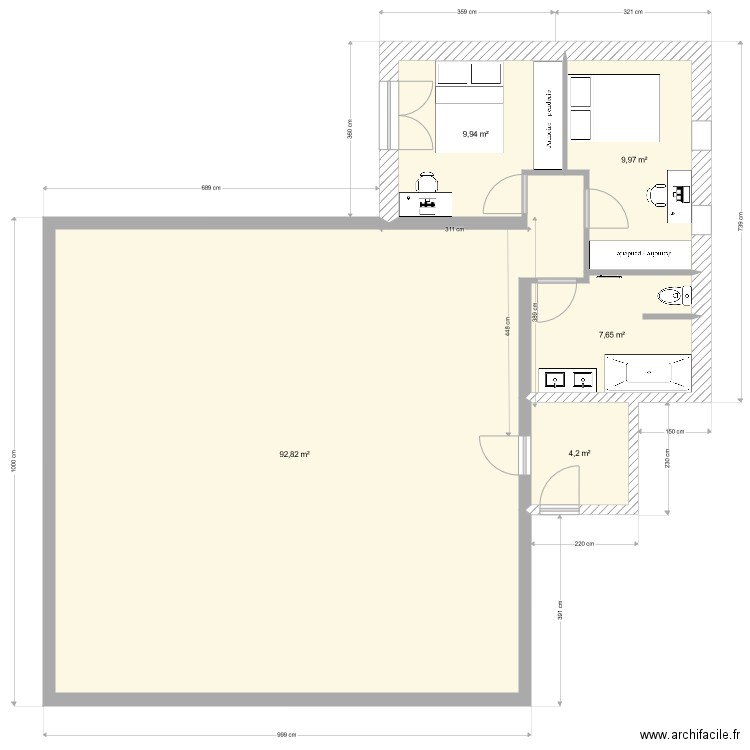 chavigny  extension coco idee 2 chambres. Plan de 0 pièce et 0 m2