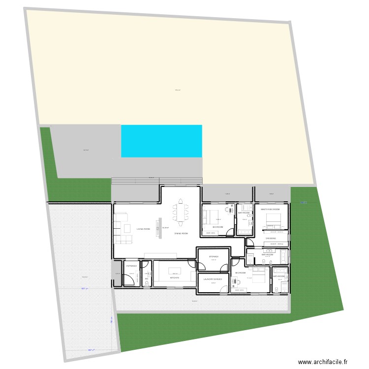 MAISON KACYIRU 3. Plan de 20 pièces et 1084 m2