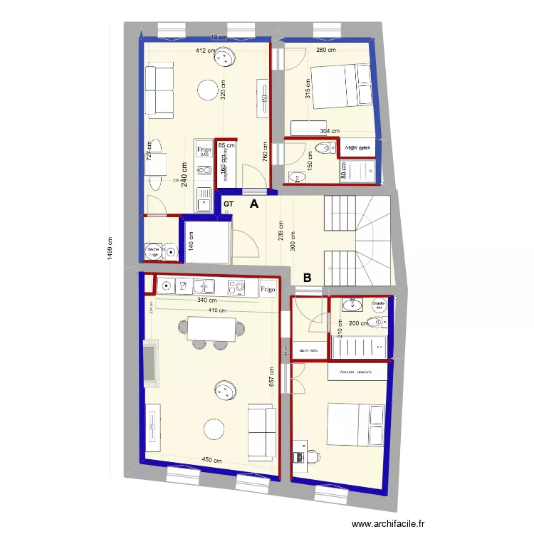 DELGA   1&deg; etage     CUISINE. Plan de 