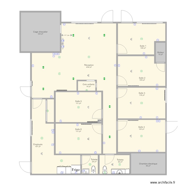 Clinique CK plan électrique complet. Plan de 0 pièce et 0 m2