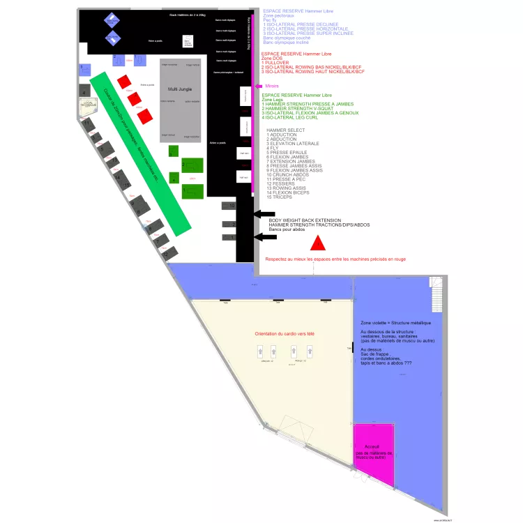 Am&eacute;nagement &eacute;quipements Hammer 3. Plan de 