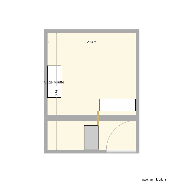 Plan 2. Plan de 1 pièce et 11 m2