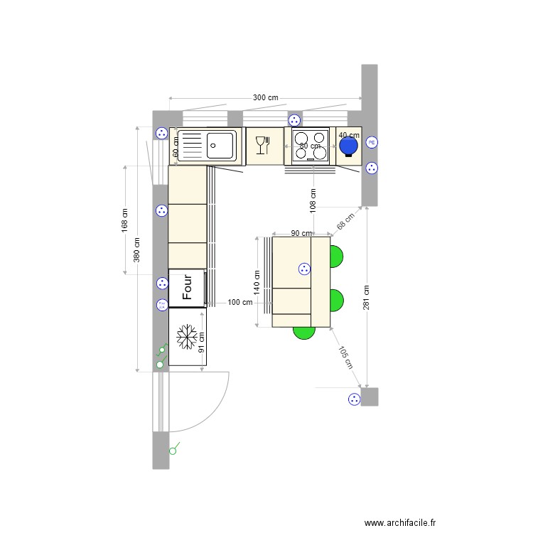 CUISINE 2 M. Plan de 0 pièce et 0 m2