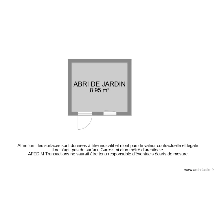 BI 7578 ABRI DE JARDIN. Plan de 