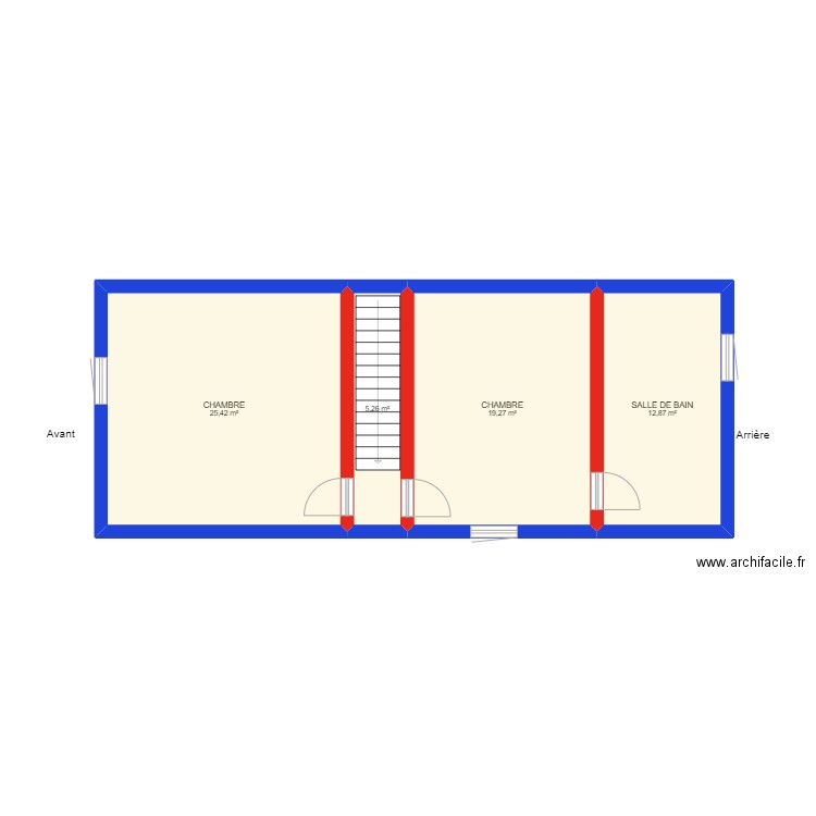 COUVIN BRULY ETAGE. Plan de 4 pièces et 63 m2