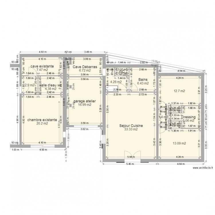 extensions avec garage en 2 phases b. Plan de 0 pièce et 0 m2