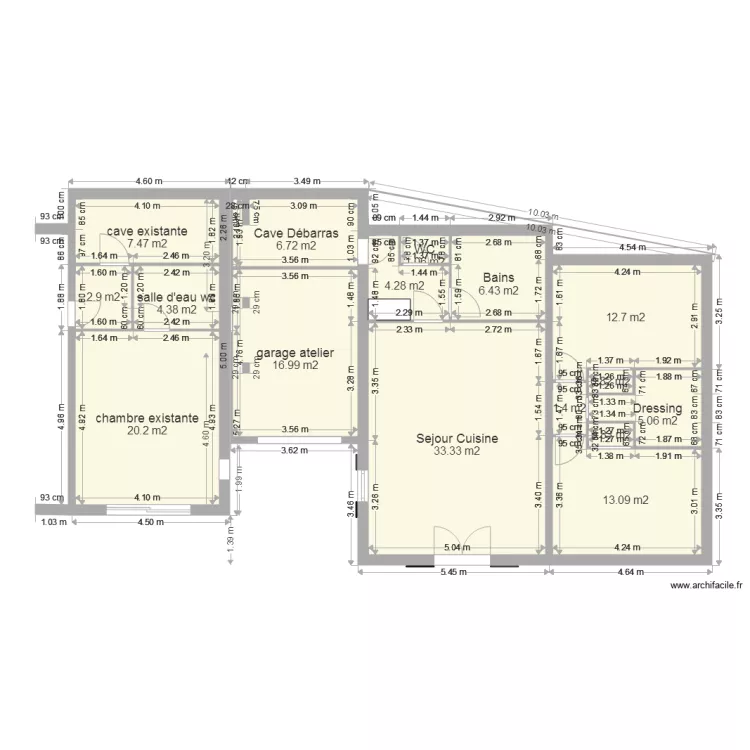 extensions avec garage en 2 phases b. Plan de 