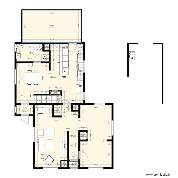 maison st-Mathieu 2. Plan de 12 pièces et 109 m2