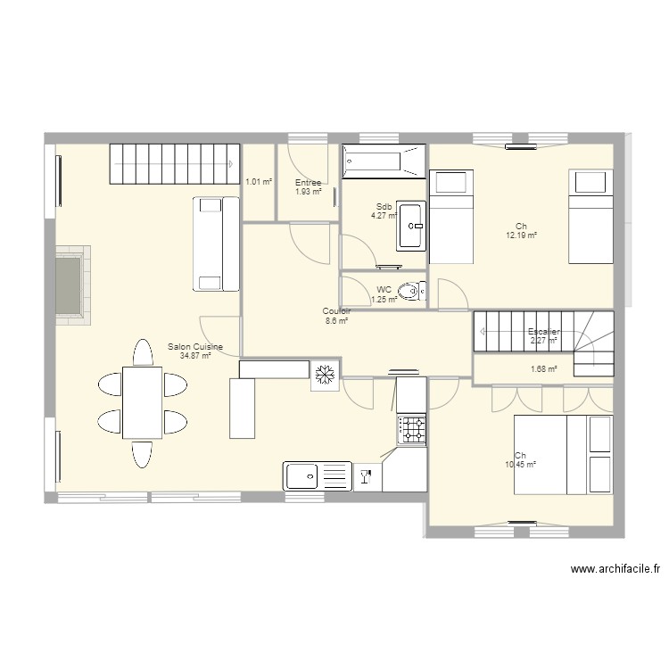 Clusaz Projet3 escalier dans  placard. Plan de 0 pièce et 0 m2