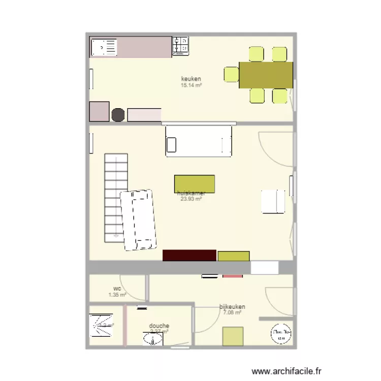 keuken gite. Plan de 