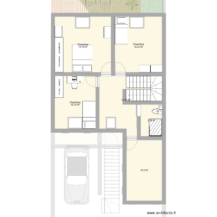 maison actuelle et extention. Plan de 0 pièce et 0 m2