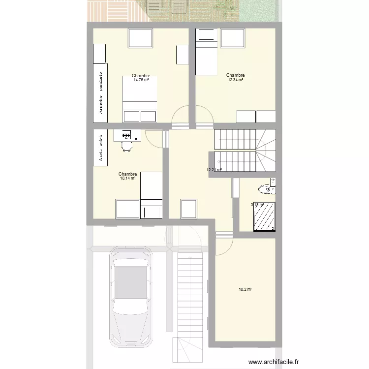 maison actuelle et extention. Plan de maison actuelle et extention. Plan de