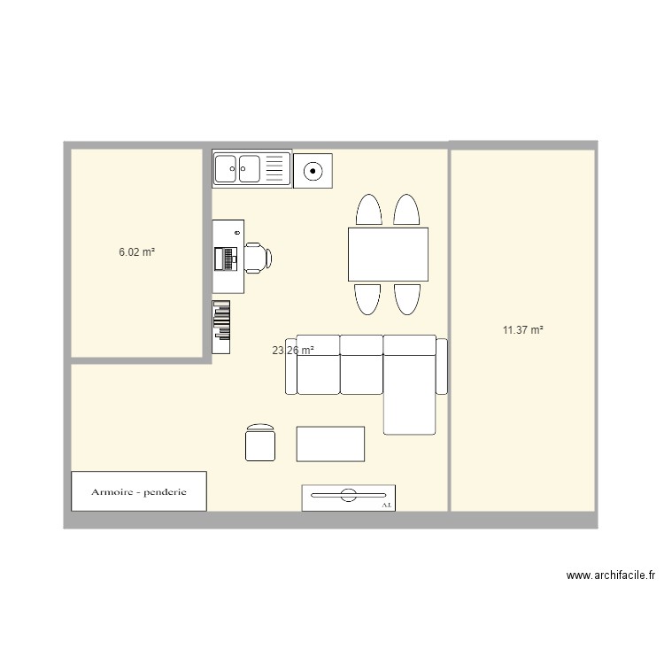 studio 28m2 4. Plan de 0 pièce et 0 m2